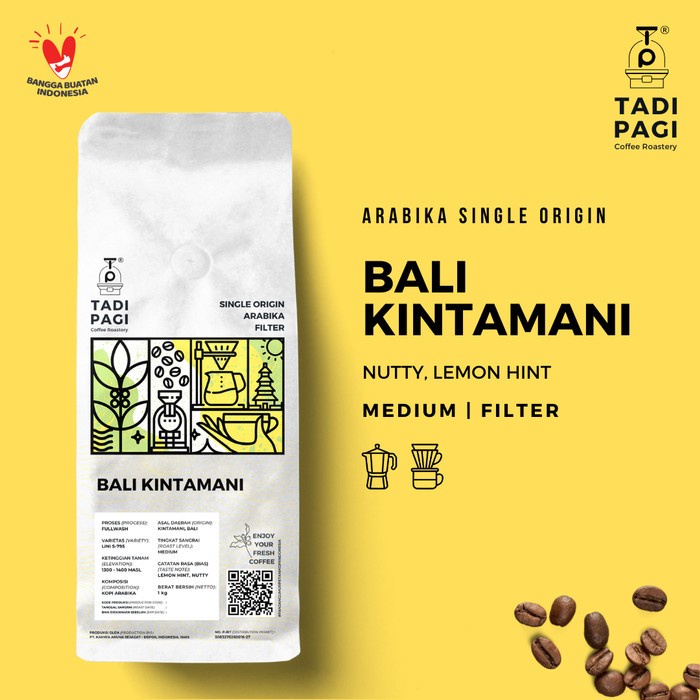 

Arabika Bali Kintamani Roast Bean Coffee Kopi biji matang 500 gram