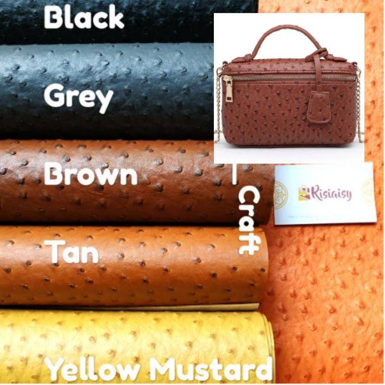 HARGA BERSAHABAT Kulit Sintetis Ostrich Etalase 2 | Synthetic Leather Ostrich | Kulsin | Bahan Tas |