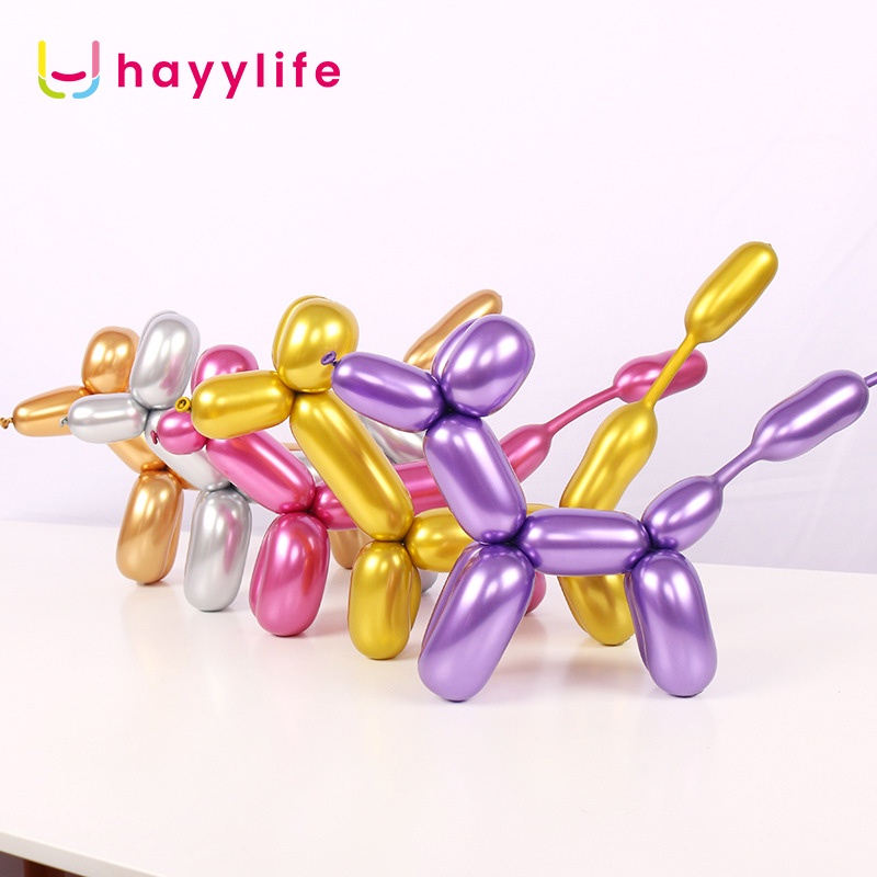 SOOKA Strip Balon Panjang Warna Metalik Untuk Pesta Ulang Tahun / Pernikahan / Natal HL-GDJ814