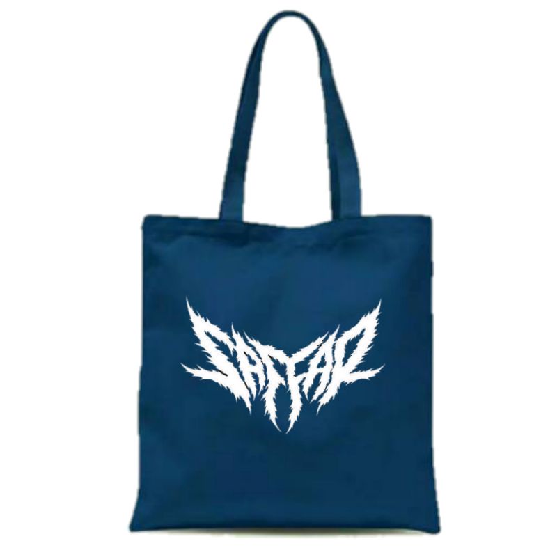 Tote bag Kanvas Resleting Pria Wanita Band Metal Saffar Murah Kekinian