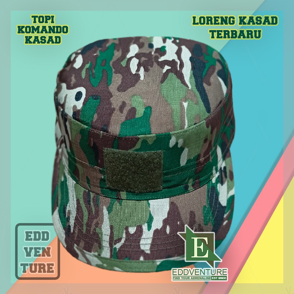 Topi Komando Loreng Kasad Terbaru TNI AD TAD Bahan Velbed Balotelli