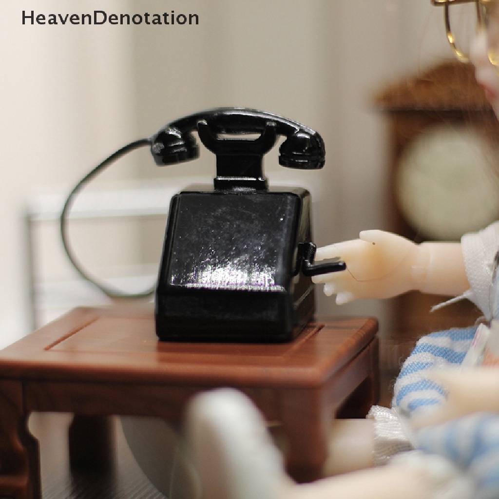 [HeavenDenotation] Aksesoris Pemandangan Rumah Boneka model vintage model Telepon shoog scene props HDV