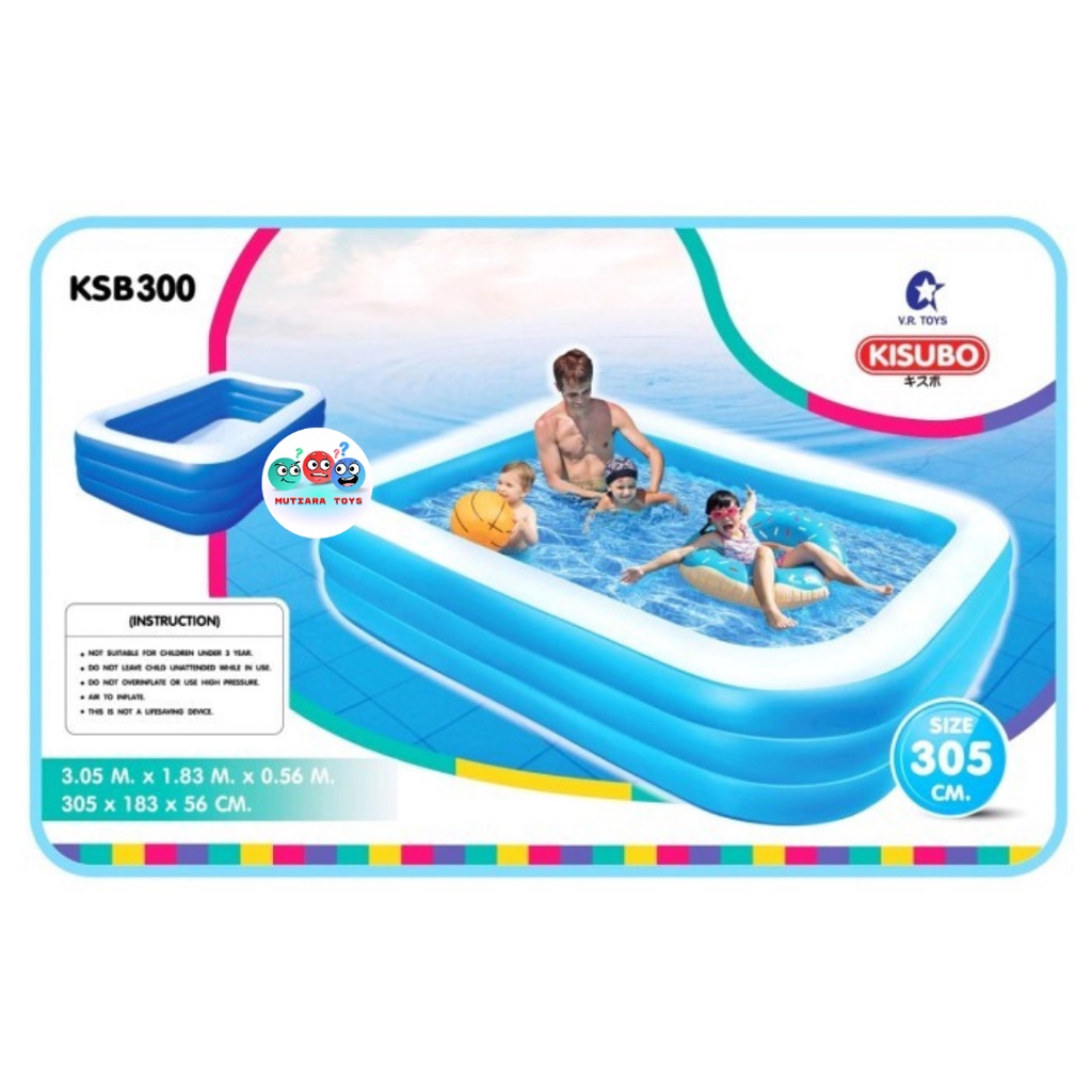 MUTIARATOYS Kolam Renang Anak Kisubo 305 x 183 x 56 cm - 3 Ring Pool No KSB3000