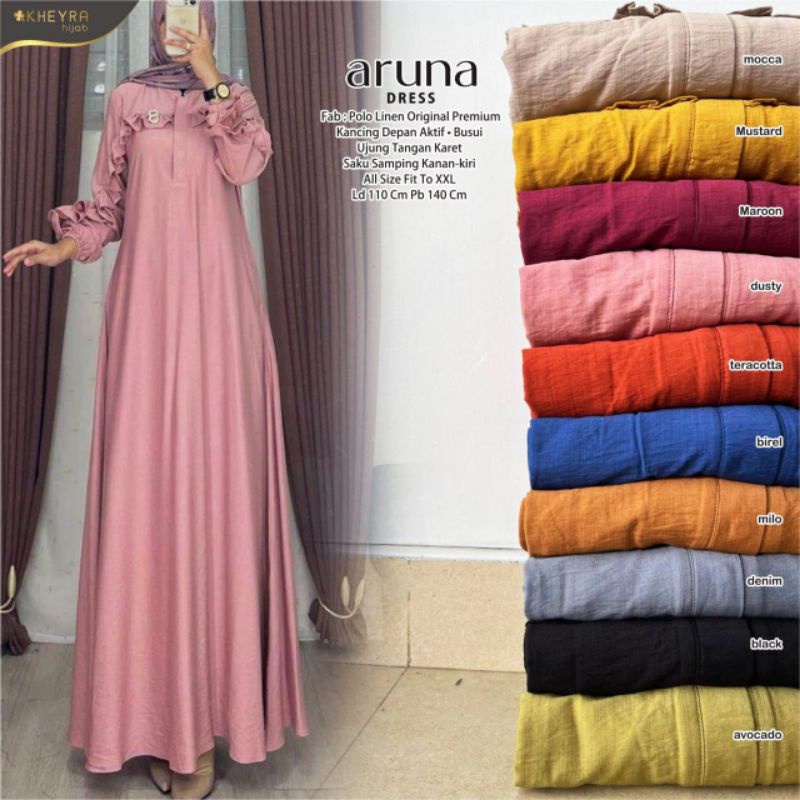 ARUNA DRESS ORI KHEYRA | Polo Linen Original Premium