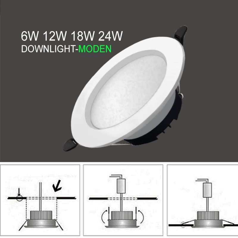 WHM 18W LAMPU DOWNLIGHT LED PLAFON ASLI FULL TERANG/PUTIH/WARM WHITE/PUTIH+KUNING+WW/BIRU+KUNING+UNGU