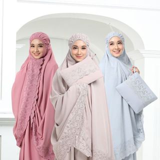 Mukenah Dewasa Traveling Khodijah Tas Bordir Katun Rayon Siti Khadijah Pasteleena Polos Premium Jumb