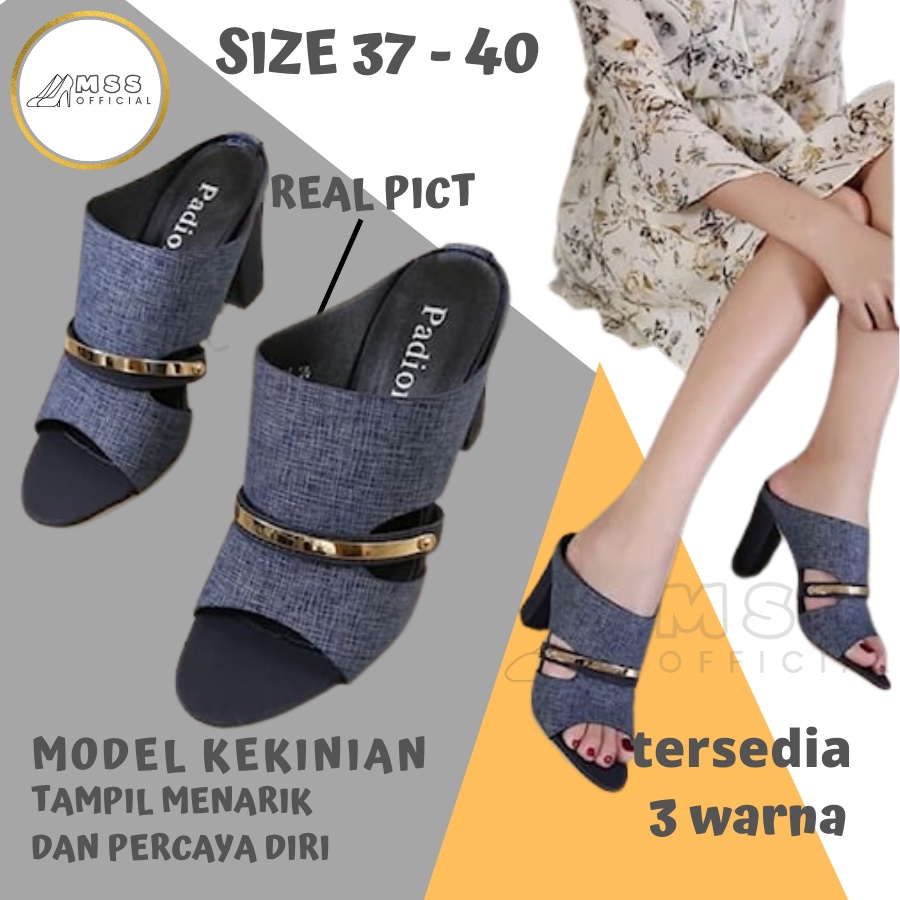 Sandal Sendal Selop Slop high Heels Pansus Hak Tinggi Lancip Kasual Casual Formal Santai Kerja Kanto