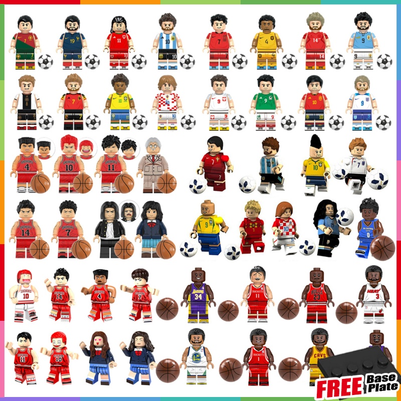 Mainan Action Figure Minifigures Michael Jordan World Cup Bale Messi Ronaldo Slam Dunk Untuk Hadiah