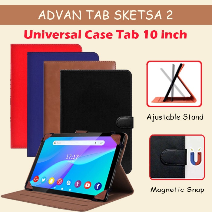 Advan Tab Sketsa 2 Book Cover Leather Case Stand Kesing Flip Case Cover