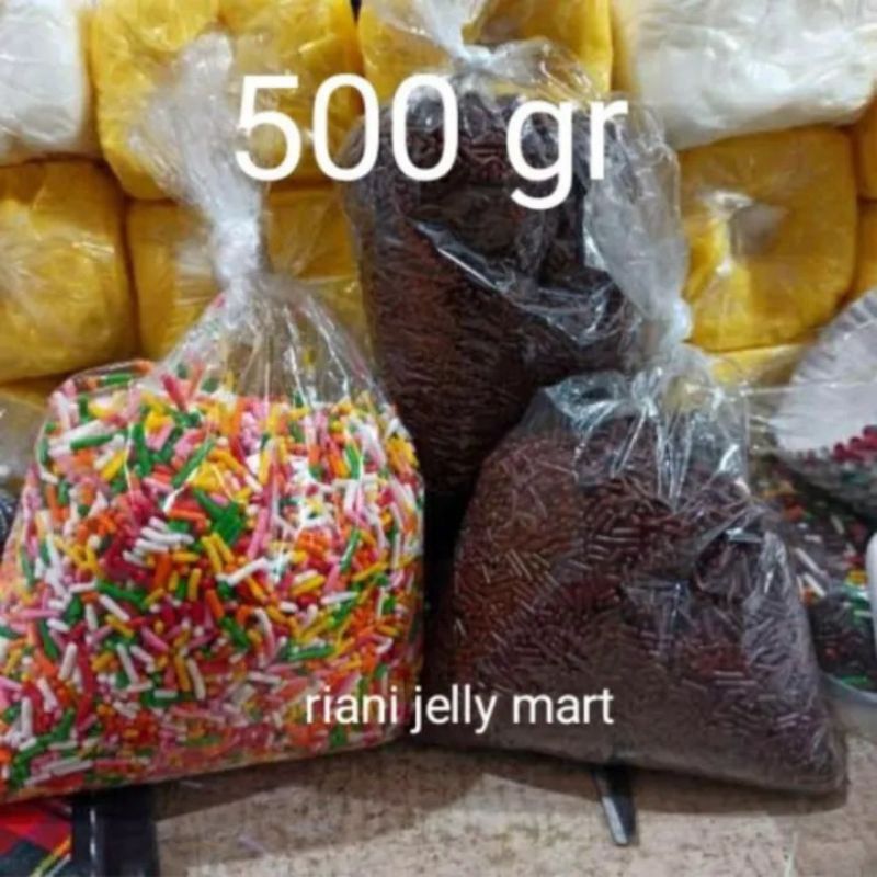 

TERMURAH!!! Meses coklat & warna warni 500 gr repack