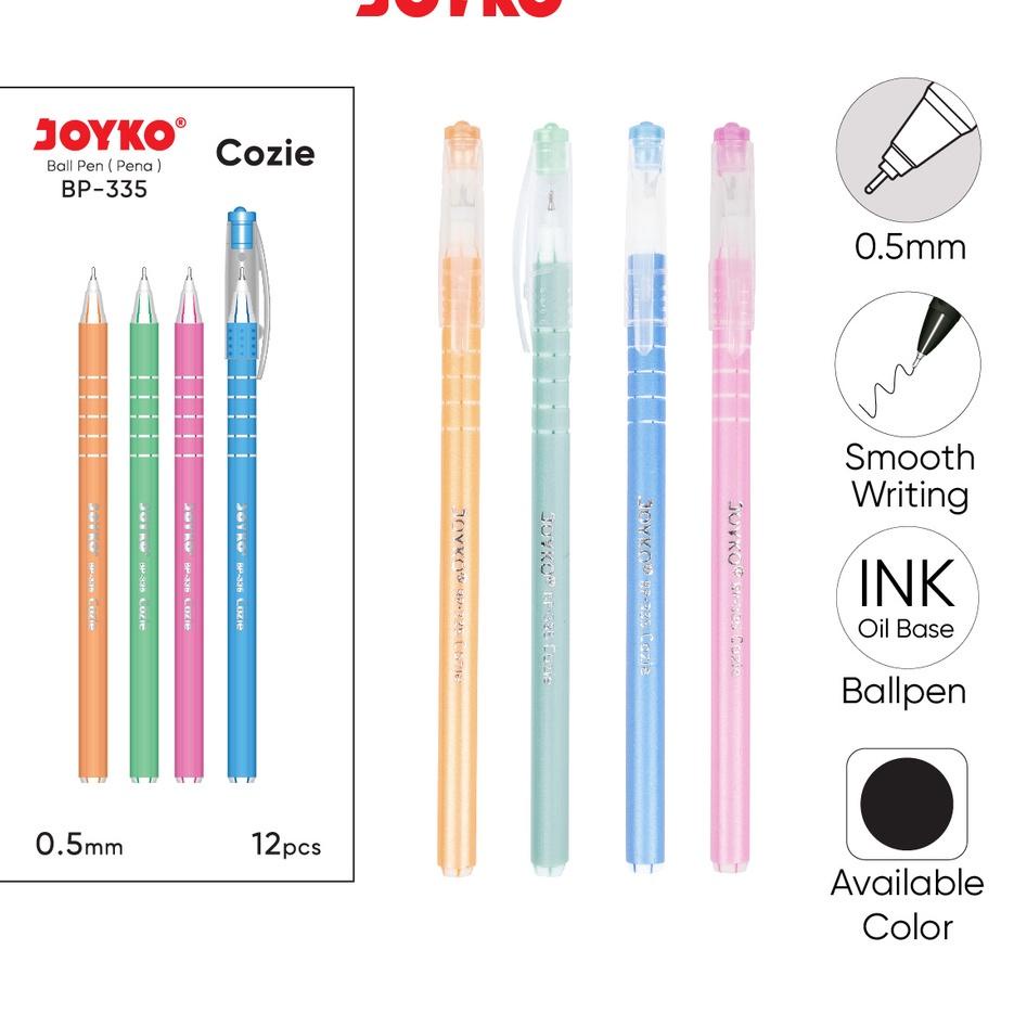 

Pusat Hemat Ball Pen Pulpen Pena Joyko BP-335 Cozie 0.5 mm 1 Box 12 Pcs