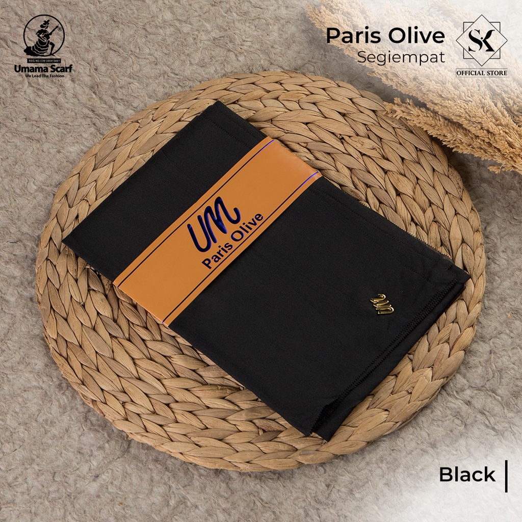 Jilbab Hitam Paris Olive LC Metal Logo Umama 110x110