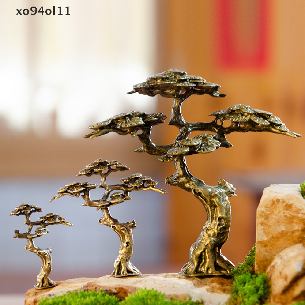 Xo Patung Miniatur Pinus Menyambut Mini Dekorasi Pohon Tembaga Untuk Patung Pohon OL