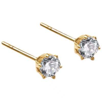 Anting Tusuk Gantung Bahan Titanium Steel Plating Rose Gold 18K Hias Zircon Gaya Simple / Unik Hypoallergenic Untuk Wanita