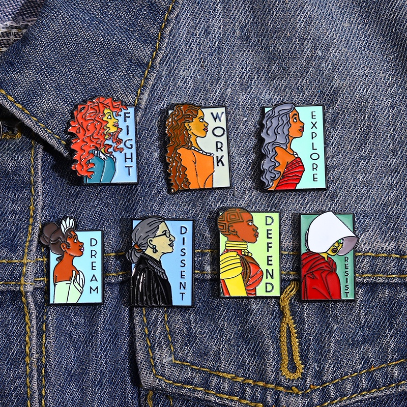 Kartun Karakter Perempuan Enamel Pin Potret Aksesoris Hadiah Custom Lencana Grosir Bros Kerah Baju Kaus