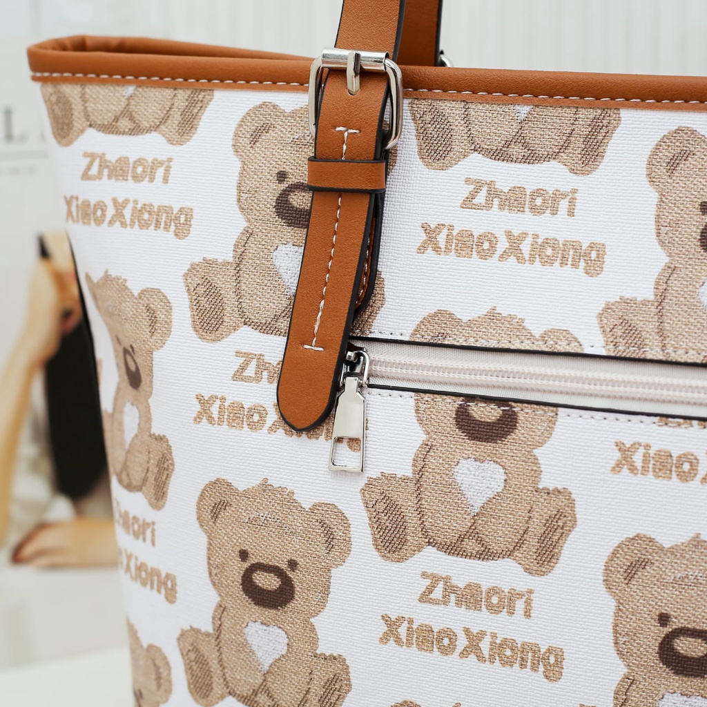 Tas Tote Bag Wanita Karakter TeddyBear Lucu Fashion Import #220