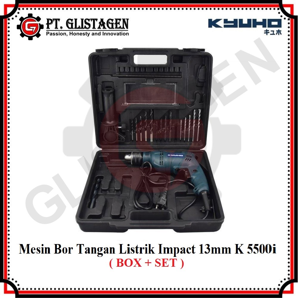 KYUHO K5500I Mesin Bor 13mm Set Dengan Mata Bor K5500I Impact Drill