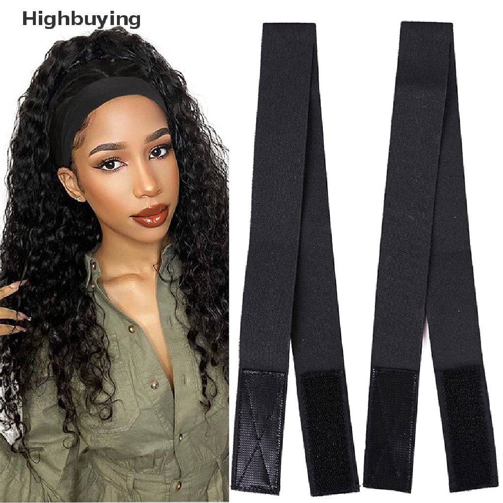 Hbid 1PC/1Set Wig Stiker Elastic Band Black Elastic Band Untuk Wig Tali Wig Elastis Adjustable Magic Buckle Edge Wrap Untuk Bertelur Tepi Syal Menjaga Wig Grip No Slip Glory