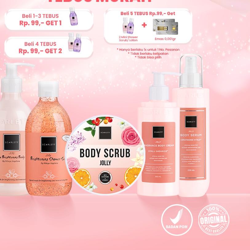 ★ READY  SCARLETT JOLLY SERIES - JOLLY BODY LOTION/BODY CREAM/BODY SERUM/LULUR/SABUN SHOWER SCRUB SC
