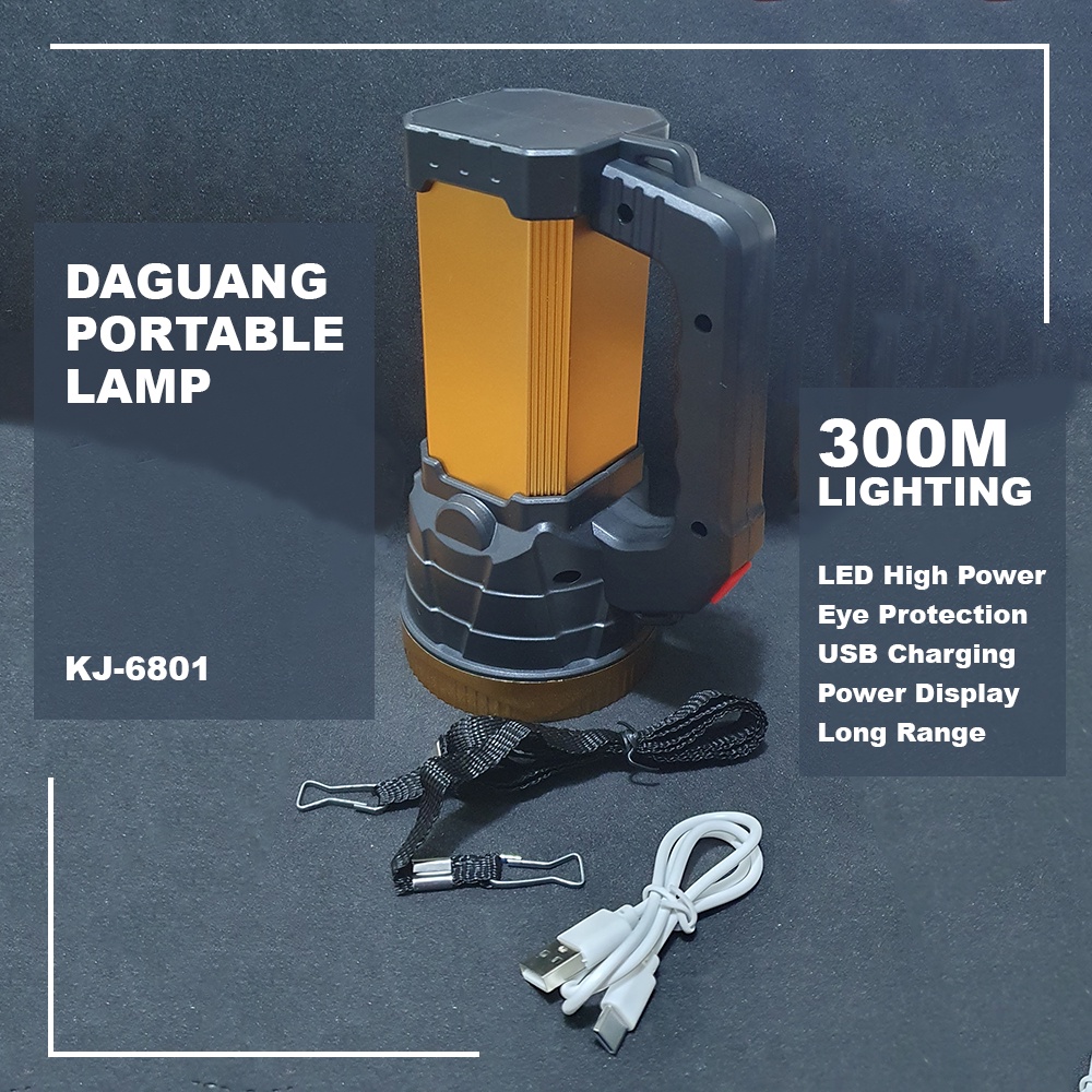 Daguang Senter LED Sorot Rechargeable Lampu Emergency