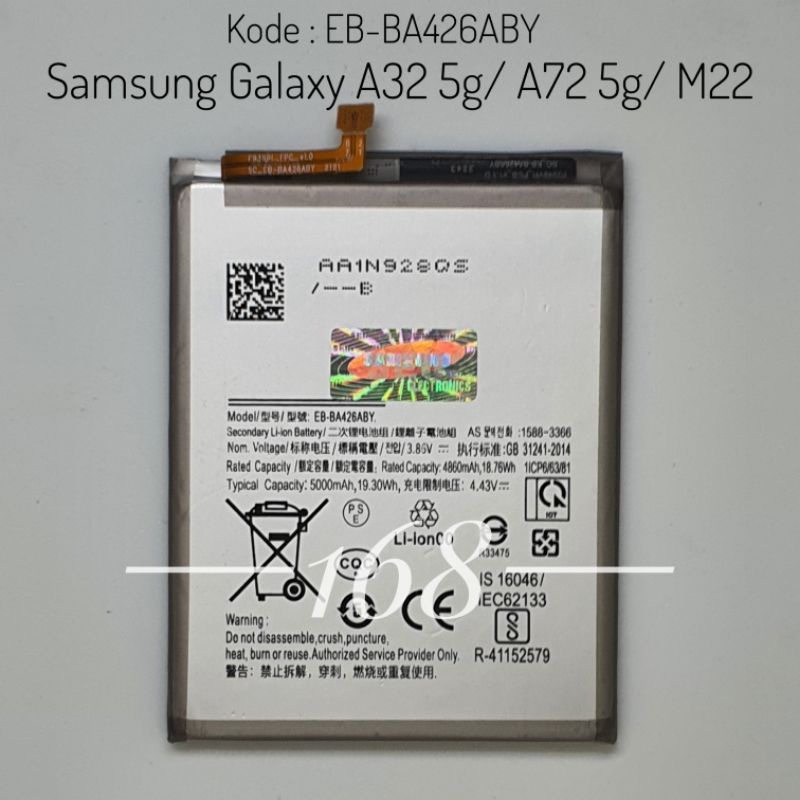 Baterai Batre Samsung A32 5G A72 5G Batere Samsung Galaxy M22 EB-BA426ABY Original Battery