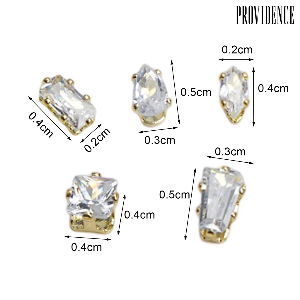 Providence 10Pcs Nail Art Charm Zircon Anti-Gores Tahan Jatuh Mudah Di Tempel High Gloss Claw-wrapping Nail Aksesori Nail Supply