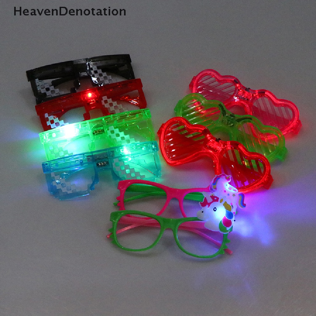 [HeavenDenotation] Kacamata LED Neon Rana Kacamata Festival Kacamata Pesta Glow Perlengkapan Pesta HDV