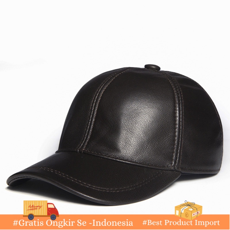 Topi Kulit Pria      Korea Topi Bisbol Kulit Asli  Tren et Kulit Domba Topi  Memuncak cap Tipis Impo