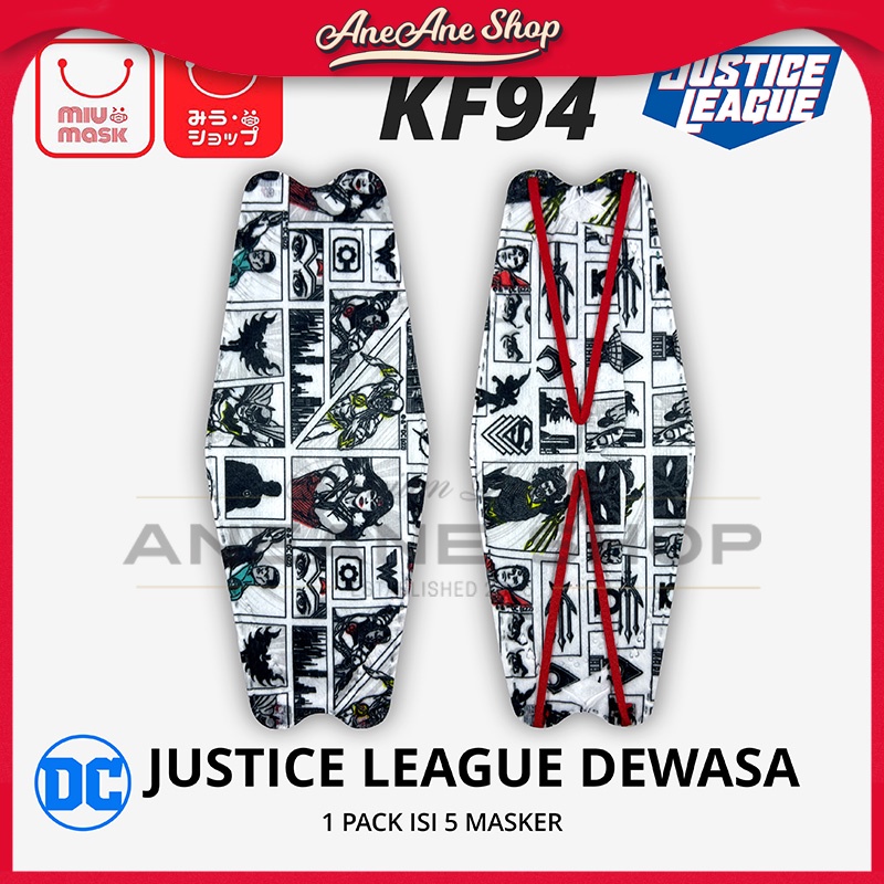 Masker MIU MASK Justice League KF94 Mask Dewasa (4Ply)