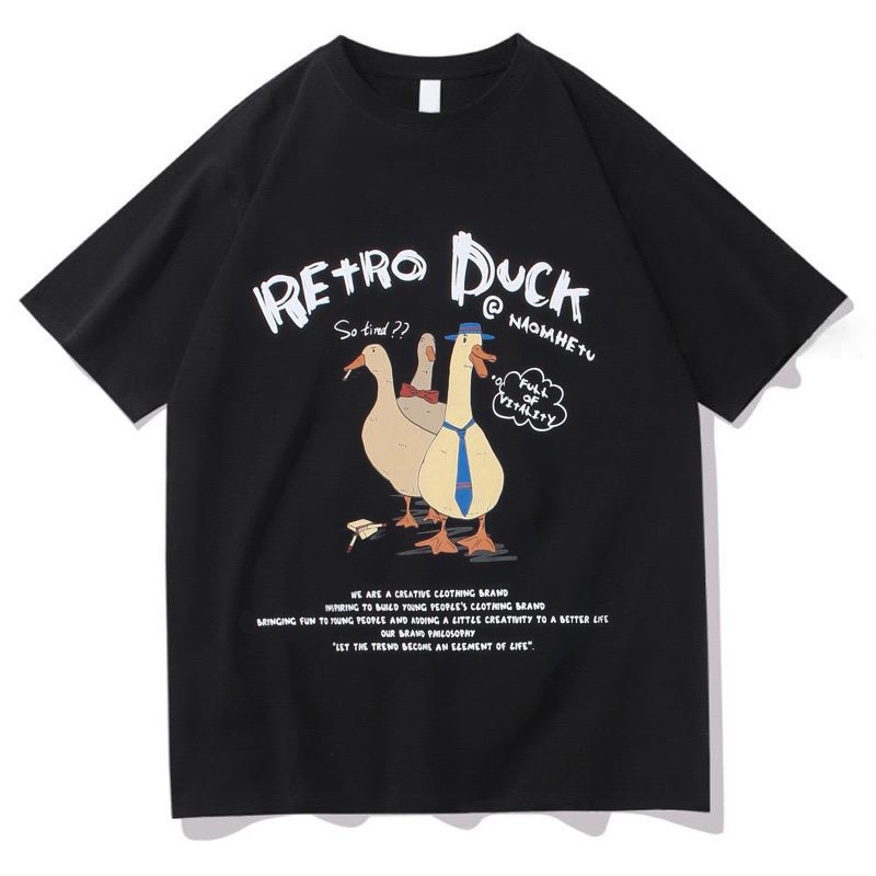 Amspro Kaos oversize Kaos Pria T-shirt Distro Baju Pria Atasan Pria Retro Duck