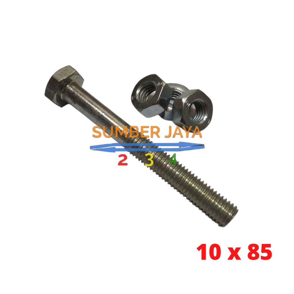 MUR BAUT M10 BMP 10 X 85 MM PUTIH BMP