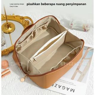 【COD】Make Up Bag/Ins Besar-kapasitas Tas Kosmetik/Tas Cuci Multi-Layer/Paket Penyimpanan/Whandbag Portabel/Kapasitas Besar PU Kosmetik Kantor