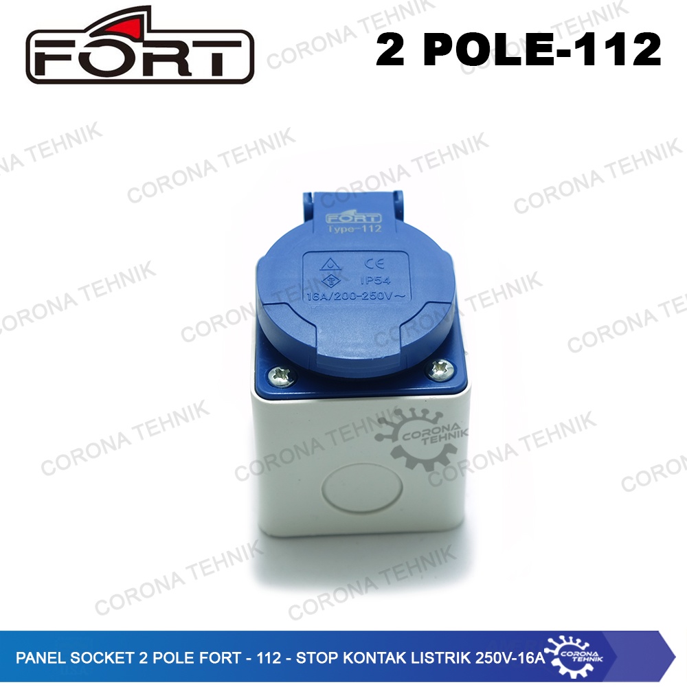 FORT - 112 - Stop Kontak Listrik 250V - 16A Panel Socket 2 Pole