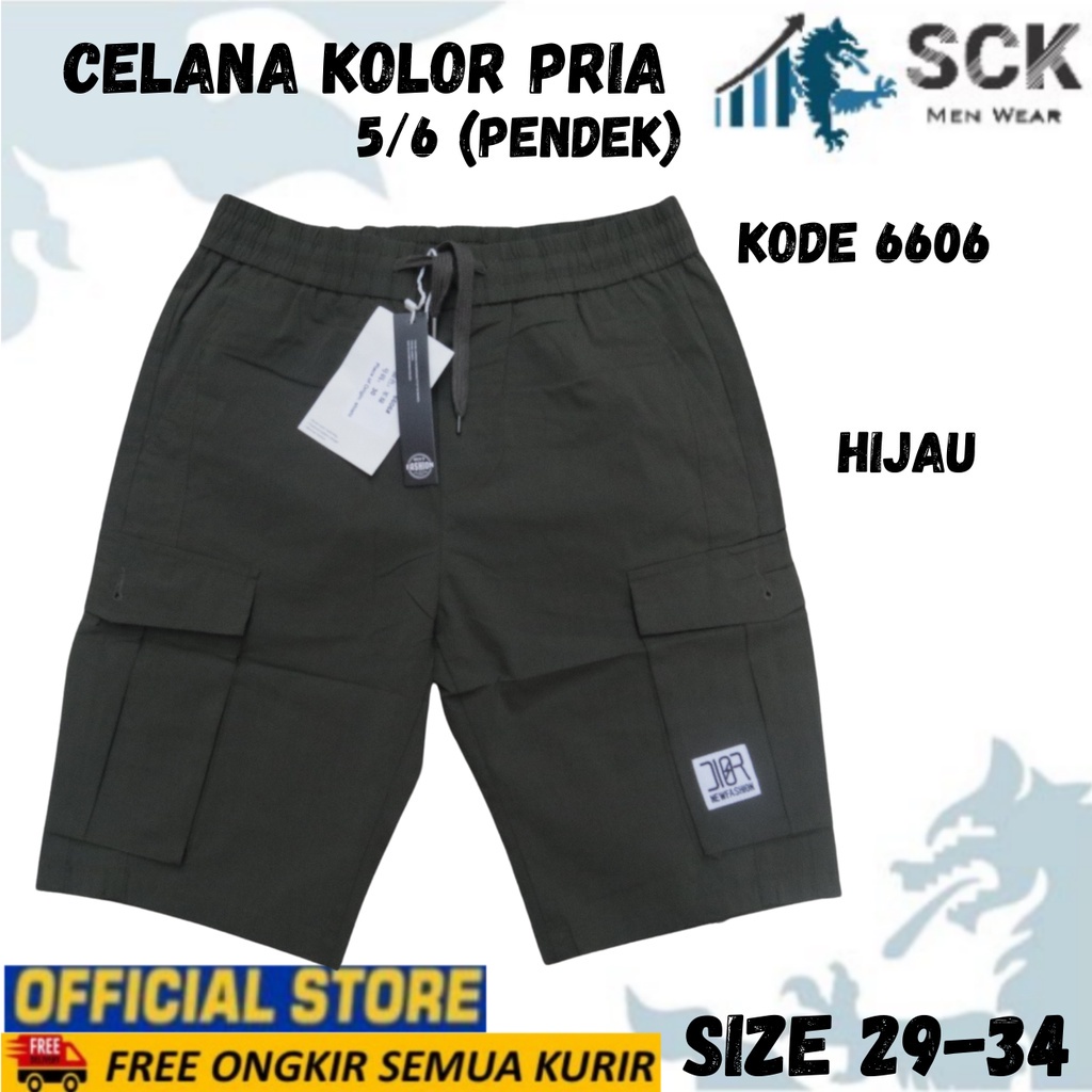 Celana Kolor PENDEK Pria 6606 POLOS 29-34 JUMBO / Celana Kolor Karet Pendek Katun Distro - sckmenwear GROSIR