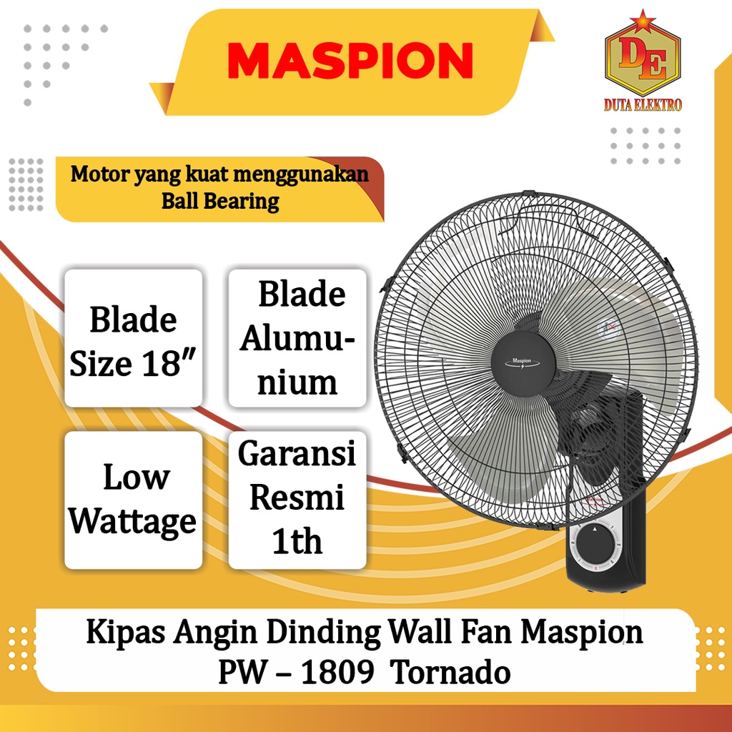 Kipas Angin Dinding Maspion PW 1809 Tornado Wall Fan