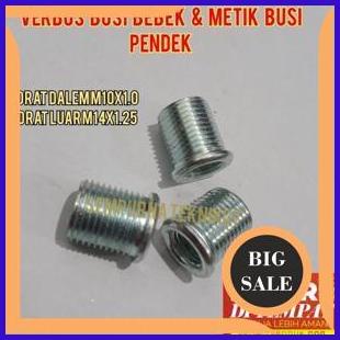 sparepart verbos busi bebek n metik busi drat pendek drat dalem M10x1 drat luar m14x1.25 1