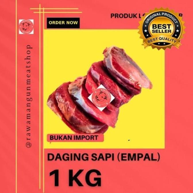 

(PREMIUM BEEF) DAGING EMPAL GEPUK 1 KG / DAGING SAPI LOKAL SEGAR H65464UJ