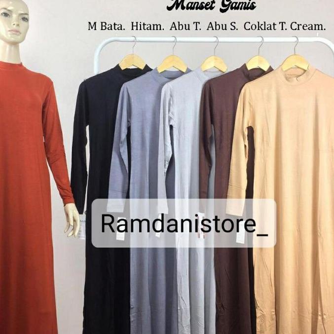 ➲ Gamis Manset Lengan Panjang Premium Rayon Super, Manset Gamis Kaos Rayon, Gamis ✥