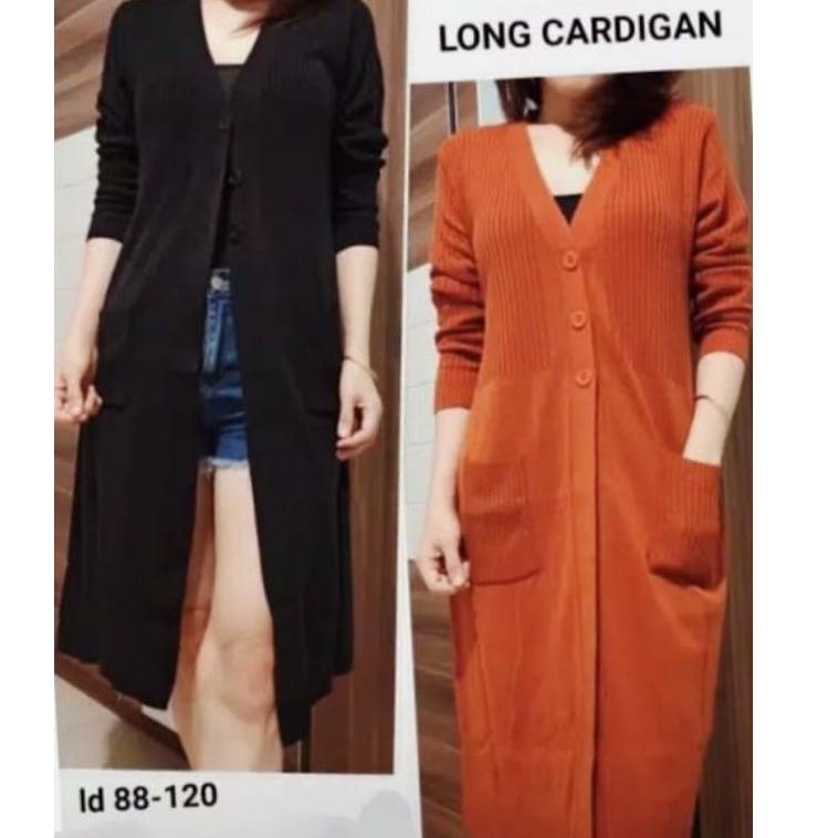 Siap Kirim Cardan Rajut Long Cardy Kancing Outerwear Wanita