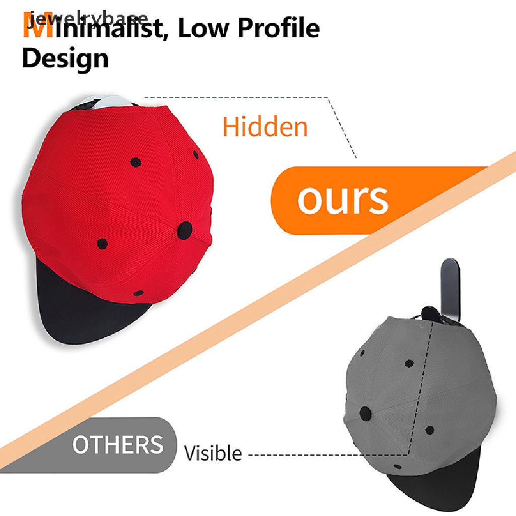 [jewelrybase] 1/5pcs Pengait Topi Perekat Ada Pengeboran Topi Baseball Gantungan Closet Hiasan Dinding Organizer Untuk Topi Syal Butik