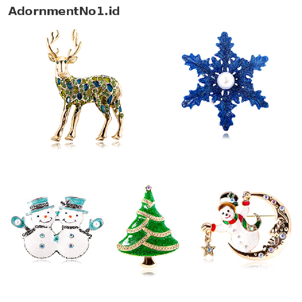 [AdornmentNo1] Indah Natal Bros Snowman Santa Claus Pin Fashion Perhiasan Hadiah Natal Dekorasi Bros [ID]