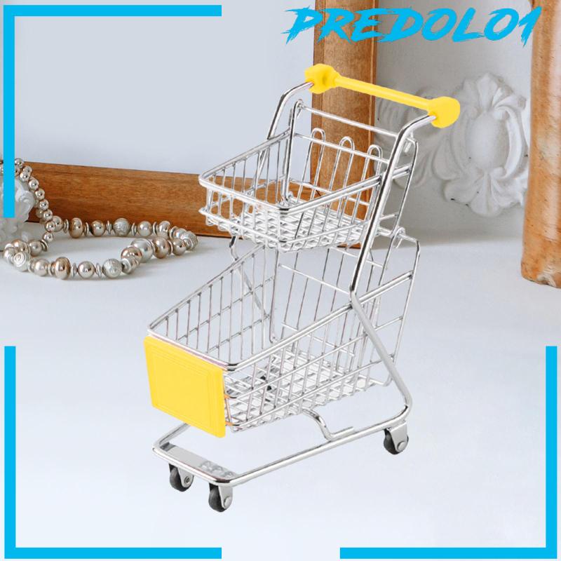 [Predolo1] Mainan Penyimpanan Handcart Supermarket Mini Untuk Anak Perempuan Anak Hadiah Liburan