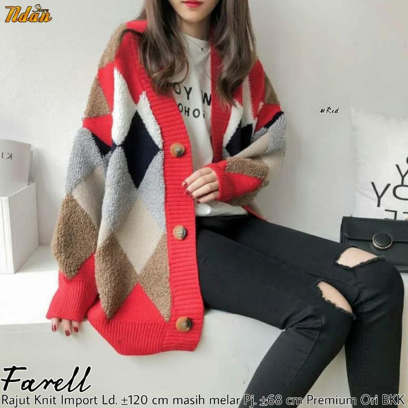 Sarrah sweater rajut import / cardu rajut sarrah