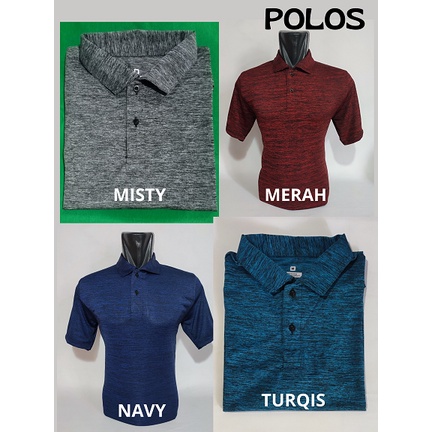 Kaos Atasan Polos Berkerah Pakaian Pria Dewasa Motif Print Misty Two Tone Baju Olahraga POLOS PLTN01