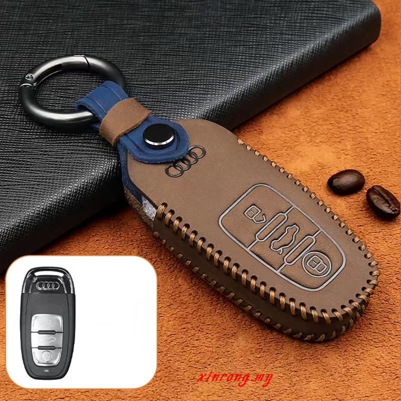 Leather Audi A1 A3 A4 A5 Q7 A6 C5 C6 Gantungan Kunci Lipat Aksesoris Pemodelan Mobil Leather Car Key Case Set