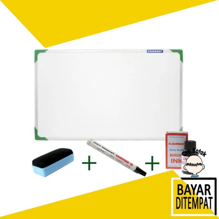 

BISA COD Paket Lengkap PAPAN TULIS 70x50 (Besar) +spidol+refill+Penghapus