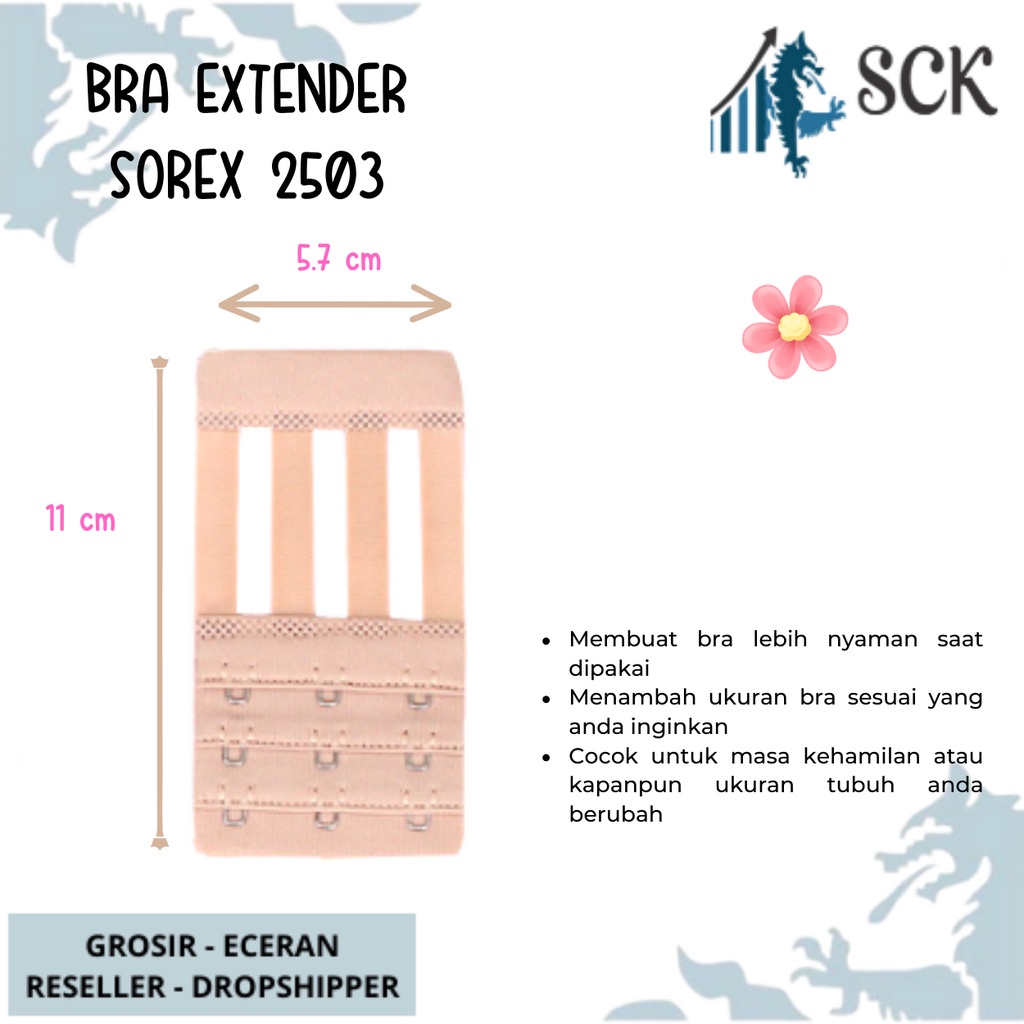 [ISI 3] BH Extender Sambungan Kait Bh Sorex 2501 2502 2503 Kait 3 Susun 2 Panjang / Pakaian Dalam Wanita SOREX