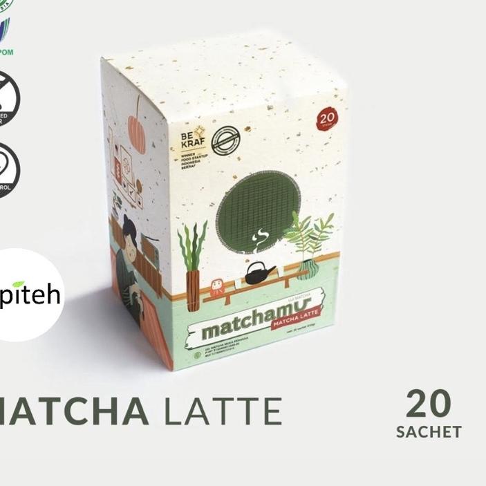 

☻ Matcha Latte Box of 20 - Matchamu ➨