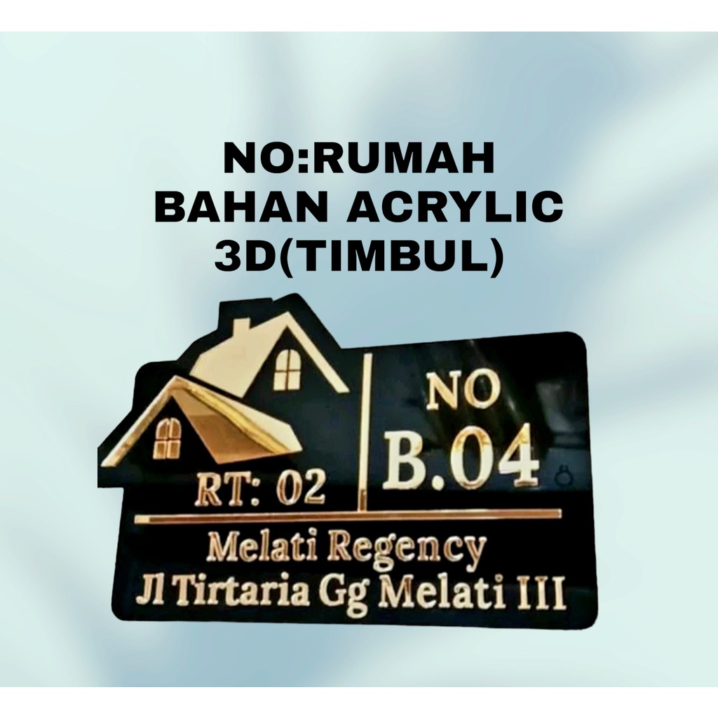 PAPAN NOMOR RUMAH BAHAN AKRILIK //NOMOR RUMAH//PLAKAT ALAMAT PROBADI//, TANDA RUMAH BERCAHAYA//, TAN