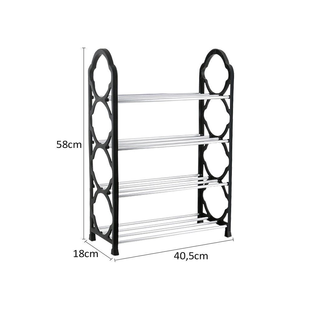 Rak 4 Susun Warna Polos Multi Fungsi / Rak Sepatu Sendal Portbale